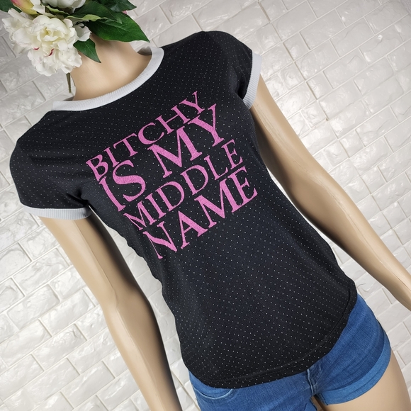 black polka dot xs tee ( 5 for $20 ) - Picture 3 of 5